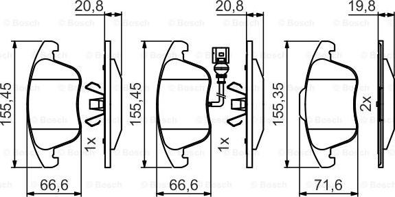 BOSCH 0 986 495 464 - Brake Pad Set, disc brake www.autospares.lv