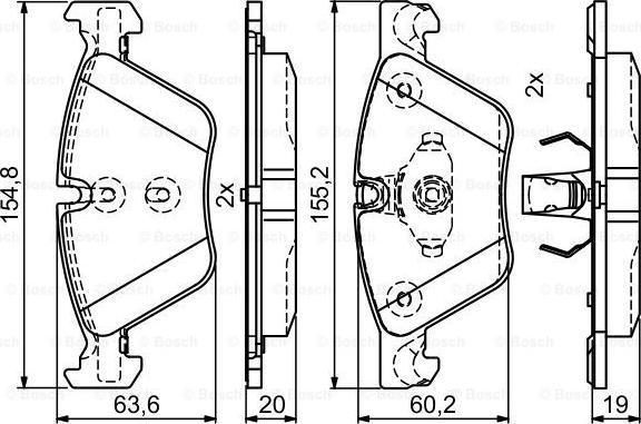 BOSCH 0 986 495 408 - Bremžu uzliku kompl., Disku bremzes autospares.lv