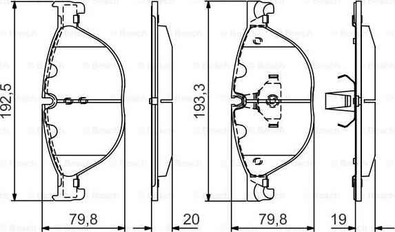 BOSCH 0 986 495 439 - Bremžu uzliku kompl., Disku bremzes www.autospares.lv