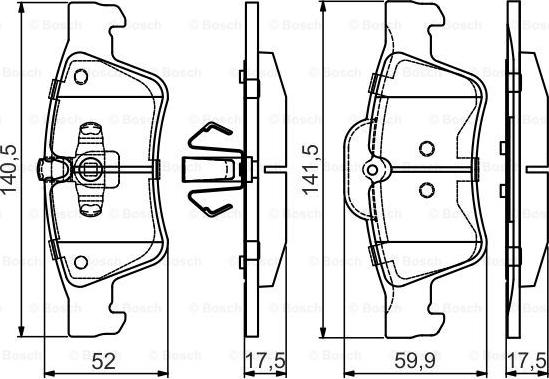 BOSCH 0 986 495 438 - Bremžu uzliku kompl., Disku bremzes www.autospares.lv