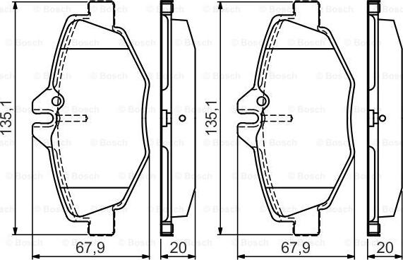 BOSCH 0986495433 - Bremžu uzliku kompl., Disku bremzes autospares.lv