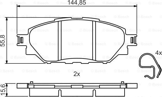 BOSCH 0 986 495 425 - Bremžu uzliku kompl., Disku bremzes www.autospares.lv