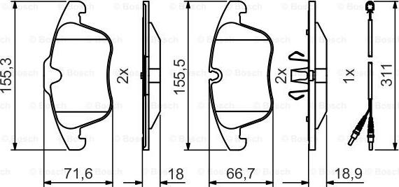 BOSCH 0 986 495 474 - Bremžu uzliku kompl., Disku bremzes www.autospares.lv