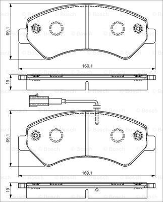 BOSCH 0 986 495 095 - Bremžu uzliku kompl., Disku bremzes autospares.lv