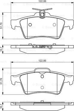 BOSCH 0 986 495 055 - Bremžu uzliku kompl., Disku bremzes autospares.lv