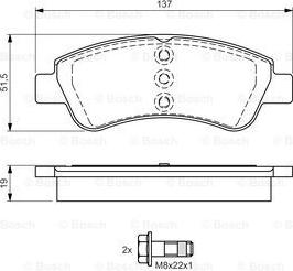 BOSCH 0 986 495 051 - Bremžu uzliku kompl., Disku bremzes autospares.lv