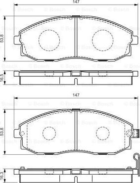 BOSCH 0 986 495 065 - Bremžu uzliku kompl., Disku bremzes www.autospares.lv