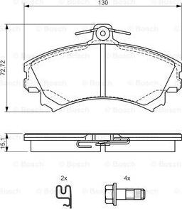 BOSCH 0 986 495 005 - Bremžu uzliku kompl., Disku bremzes www.autospares.lv