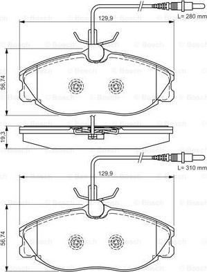 BOSCH 0 986 495 001 - Bremžu uzliku kompl., Disku bremzes www.autospares.lv