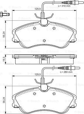 BOSCH 0 986 495 008 - Bremžu uzliku kompl., Disku bremzes autospares.lv