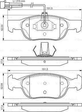 BOSCH 0 986 495 002 - Brake Pad Set, disc brake www.autospares.lv