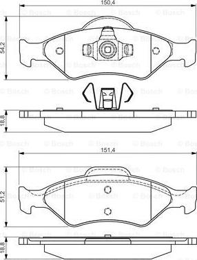 BOSCH 0 986 495 019 - Тормозные колодки, дисковые, комплект www.autospares.lv