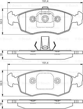 BOSCH 0 986 495 016 - Bremžu uzliku kompl., Disku bremzes www.autospares.lv