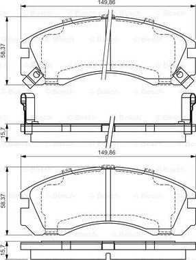 BOSCH 0 986 495 013 - Bremžu uzliku kompl., Disku bremzes www.autospares.lv