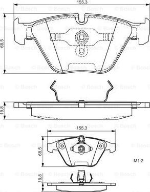 BOSCH 0 986 495 082 - Bremžu uzliku kompl., Disku bremzes autospares.lv