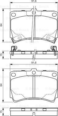 BOSCH 0 986 495 037 - Bremžu uzliku kompl., Disku bremzes autospares.lv