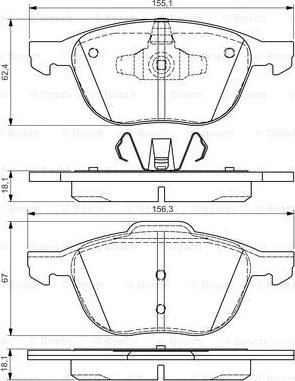 BOSCH 0 986 495 023 - Bremžu uzliku kompl., Disku bremzes autospares.lv