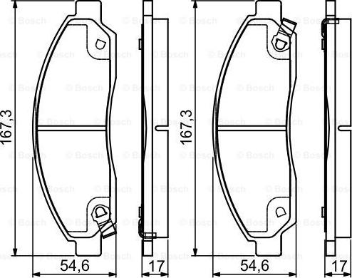 BOSCH 0 986 495 159 - Bremžu uzliku kompl., Disku bremzes www.autospares.lv