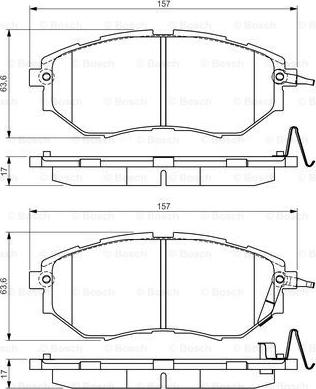 BOSCH 0 986 495 156 - Bremžu uzliku kompl., Disku bremzes www.autospares.lv