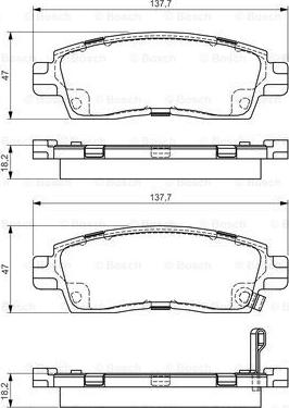 BOSCH 0 986 495 164 - Bremžu uzliku kompl., Disku bremzes www.autospares.lv