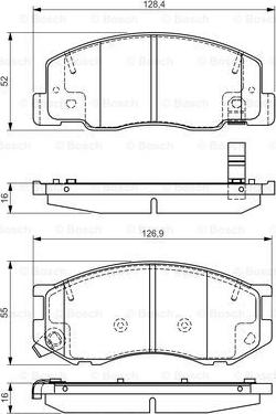 BOSCH 0 986 495 166 - Brake Pad Set, disc brake www.autospares.lv