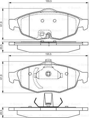 BOSCH 0 986 495 161 - Bremžu uzliku kompl., Disku bremzes www.autospares.lv