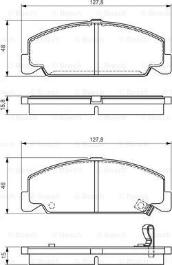 BOSCH 0 986 495 163 - Bremžu uzliku kompl., Disku bremzes www.autospares.lv