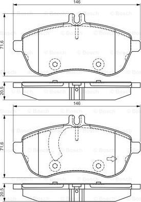 BOSCH 0 986 495 104 - Bremžu uzliku kompl., Disku bremzes www.autospares.lv