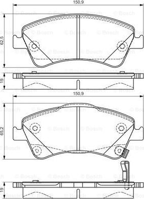 BOSCH 0 986 495 106 - Bremžu uzliku kompl., Disku bremzes www.autospares.lv