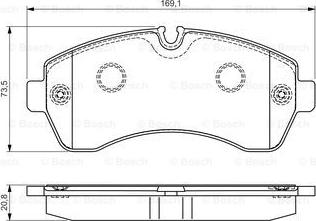 BOSCH 0 986 495 107 - Bremžu uzliku kompl., Disku bremzes www.autospares.lv