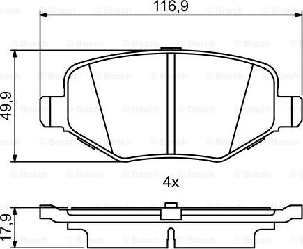 BOSCH 0 986 495 395 - Bremžu uzliku kompl., Disku bremzes autospares.lv