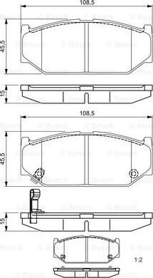 BOSCH 0 986 495 308 - Bremžu uzliku kompl., Disku bremzes autospares.lv