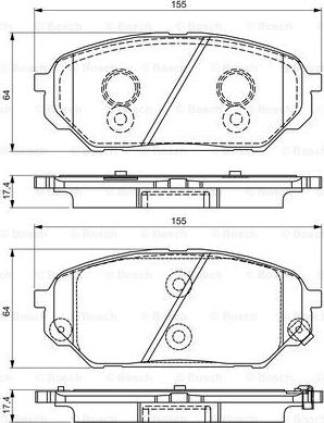 BOSCH 0 986 495 310 - Bremžu uzliku kompl., Disku bremzes www.autospares.lv