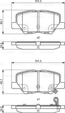 BOSCH 0 986 495 381 - Bremžu uzliku kompl., Disku bremzes www.autospares.lv