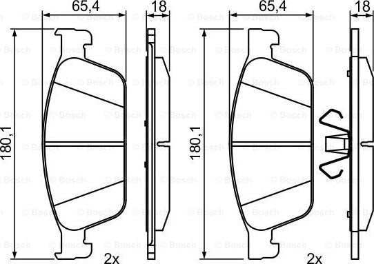 BOSCH 0 986 495 388 - Bremžu uzliku kompl., Disku bremzes autospares.lv