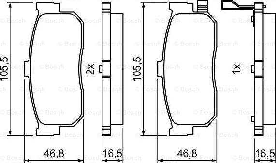 BOSCH 0 986 495 387 - Bremžu uzliku kompl., Disku bremzes autospares.lv