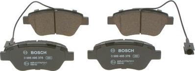 BOSCH 0 986 495 378 - Тормозные колодки, дисковые, комплект www.autospares.lv