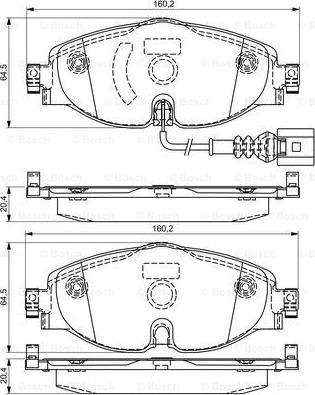 BOSCH 0 986 495 296 - Bremžu uzliku kompl., Disku bremzes autospares.lv