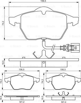 BOSCH 0 986 495 249 - Bremžu uzliku kompl., Disku bremzes autospares.lv