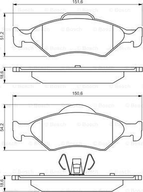 BOSCH 0 986 495 247 - Bremžu uzliku kompl., Disku bremzes autospares.lv