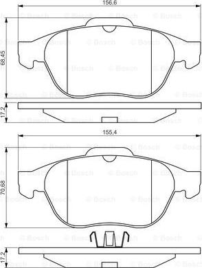 BOSCH 0 986 495 264 - Bremžu uzliku kompl., Disku bremzes www.autospares.lv