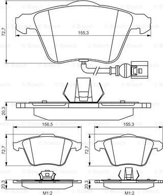 BOSCH 0 986 495 261 - Bremžu uzliku kompl., Disku bremzes www.autospares.lv