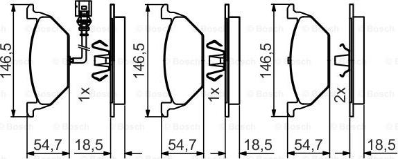 BOSCH 0 986 495 213 - Bremžu uzliku kompl., Disku bremzes www.autospares.lv