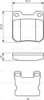 BOSCH 0 986 490 500 - Тормозные колодки, дисковые, комплект www.autospares.lv