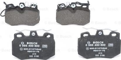 BOSCH 0 986 490 800 - Bremžu uzliku kompl., Disku bremzes www.autospares.lv