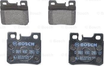 BOSCH 0 986 490 260 - Bremžu uzliku kompl., Disku bremzes www.autospares.lv