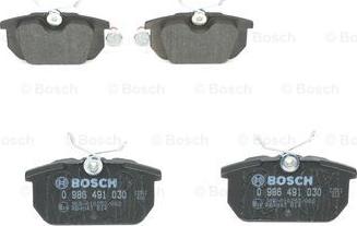 BOSCH 0 986 491 030 - Тормозные колодки, дисковые, комплект www.autospares.lv