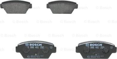 BOSCH 0 986 491 250 - Bremžu uzliku kompl., Disku bremzes autospares.lv