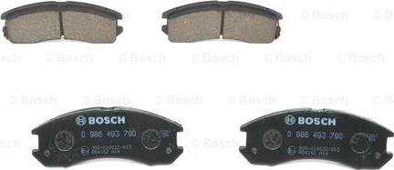 BOSCH 0 986 493 790 - Bremžu uzliku kompl., Disku bremzes www.autospares.lv