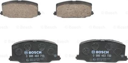 BOSCH 0 986 493 720 - Тормозные колодки, дисковые, комплект www.autospares.lv